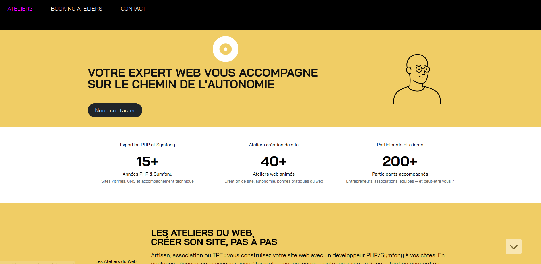 Aperçu du modèle de site vitrine Atelier 2