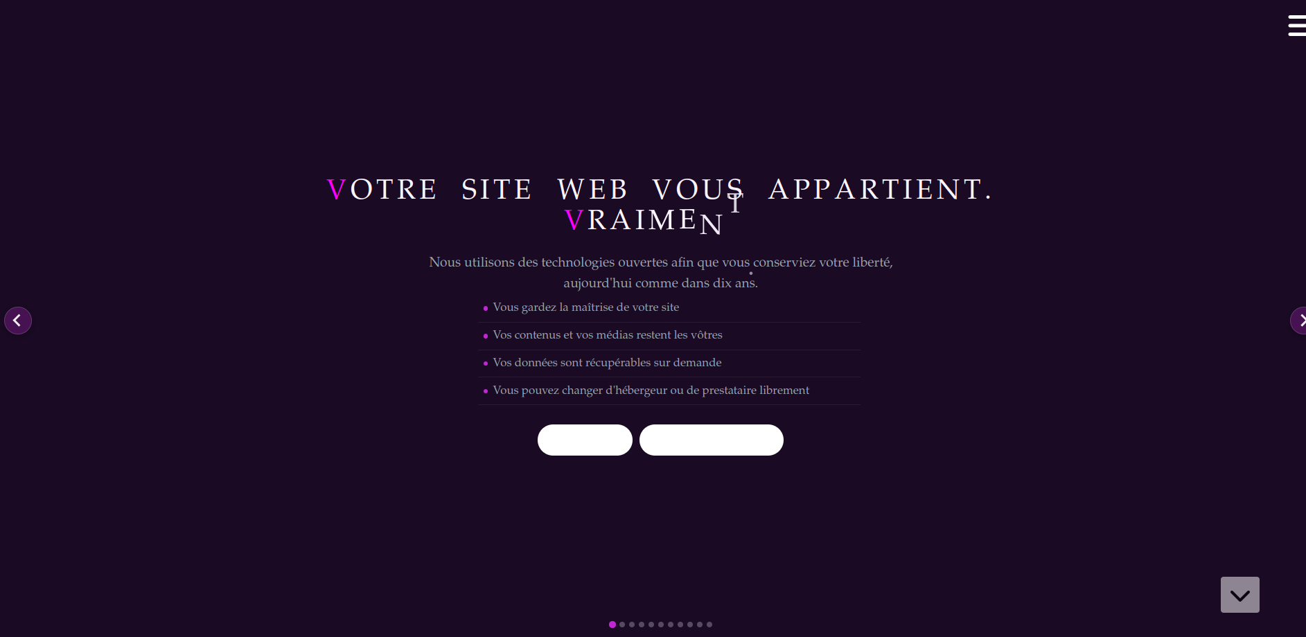 Aperçu du modèle de site vitrine Atelier 6